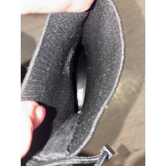 ZARA Women 7 Chelsea Boots Pull On Black Knit Sock Stretch Lugged Soles Combat - Picture 6 of 6